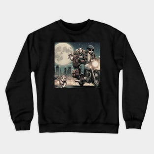 Roaming Riders: Motorbiker Cat Dad Adventure Crewneck Sweatshirt